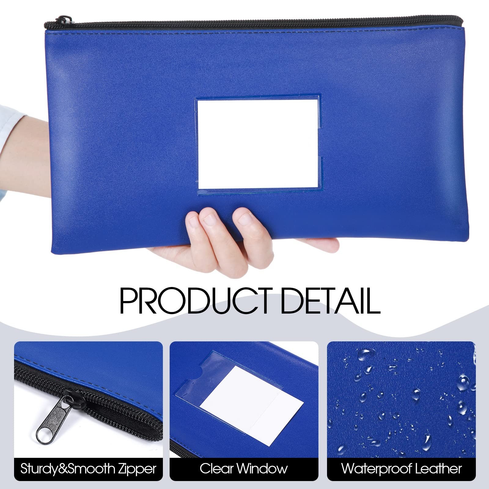 20 Pcs Zipper Money Bank Bags 11×6″ Security Deposit Pouches with Clear Window