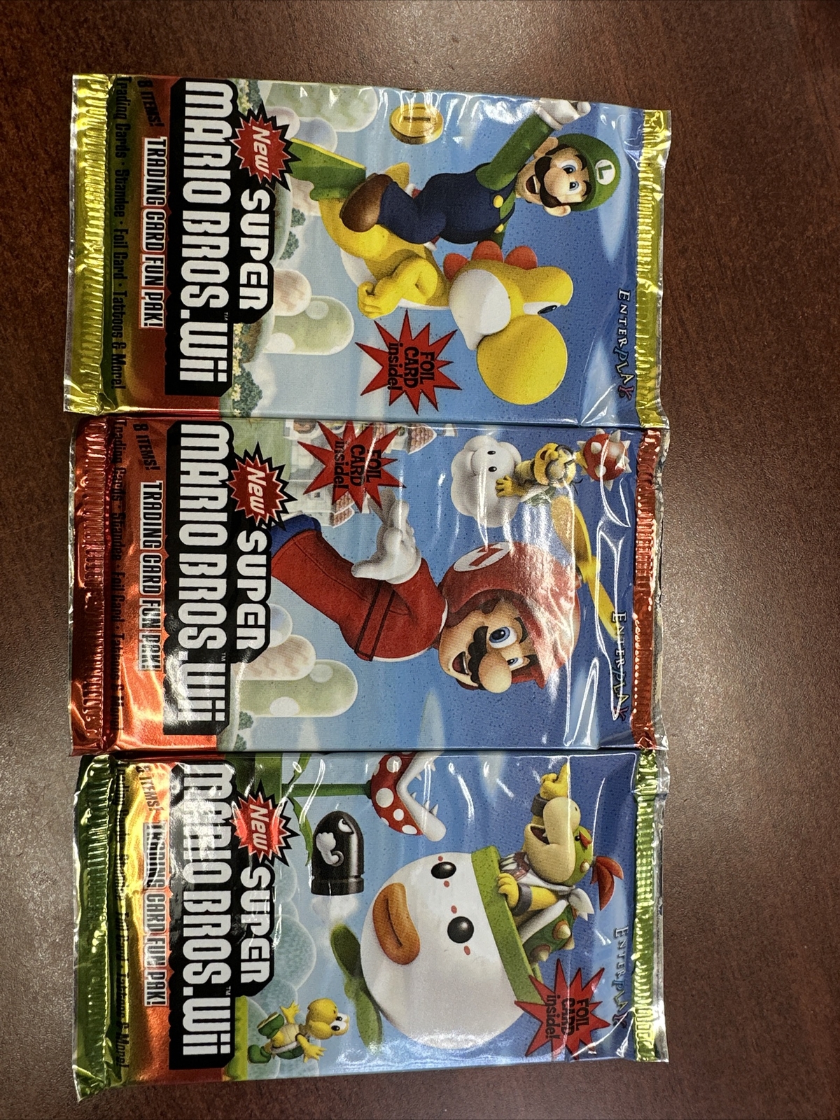 10x Super Mario Bros Wii Trading Card Enterplay Fun Pak New Factory Sealed!