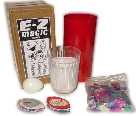 EZ HAT LOADER Metal Tube Streamer Milk Glass Egg Production Stage Magic Trick
