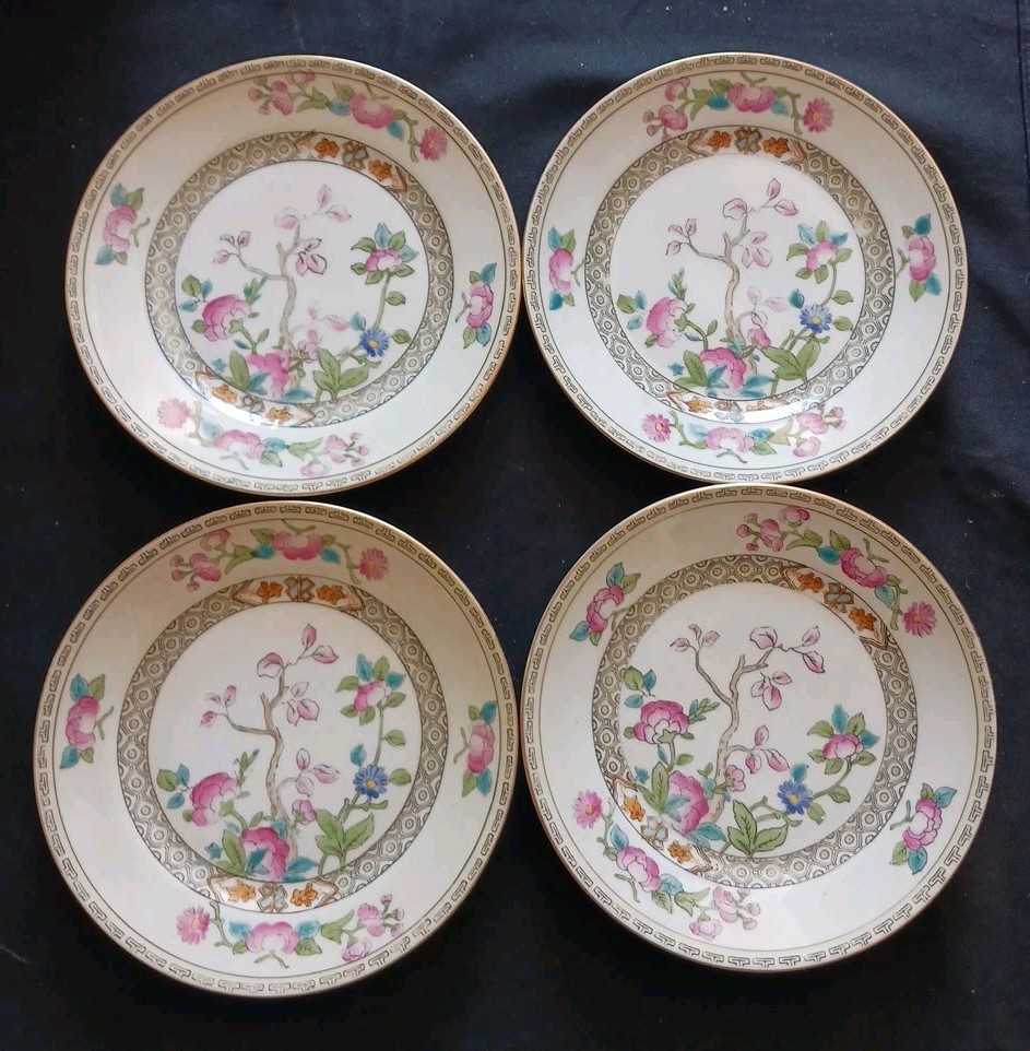 4-Noritake “M” Inwood India Tree Handpainted Bread Plates Nippon (FREE SHIPPING)