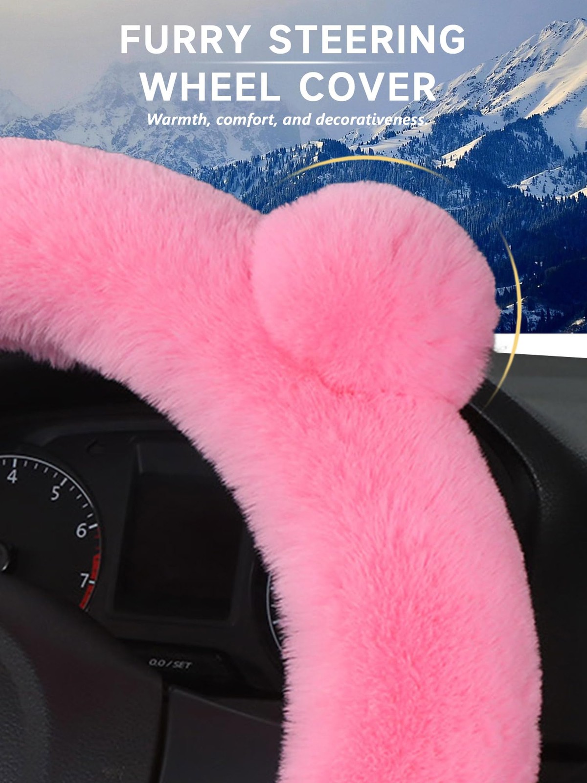 Universal Fluffy Steering Wheel Cover Fashion Cute Cartoon Shape Winter Car W…
