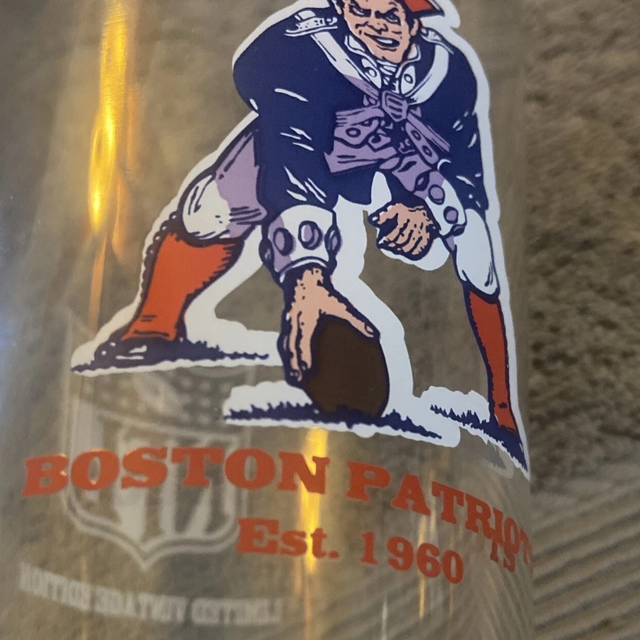 “Boston” Patriots Throwback Pint Beer Glass Limited Vintage Edition Never Used