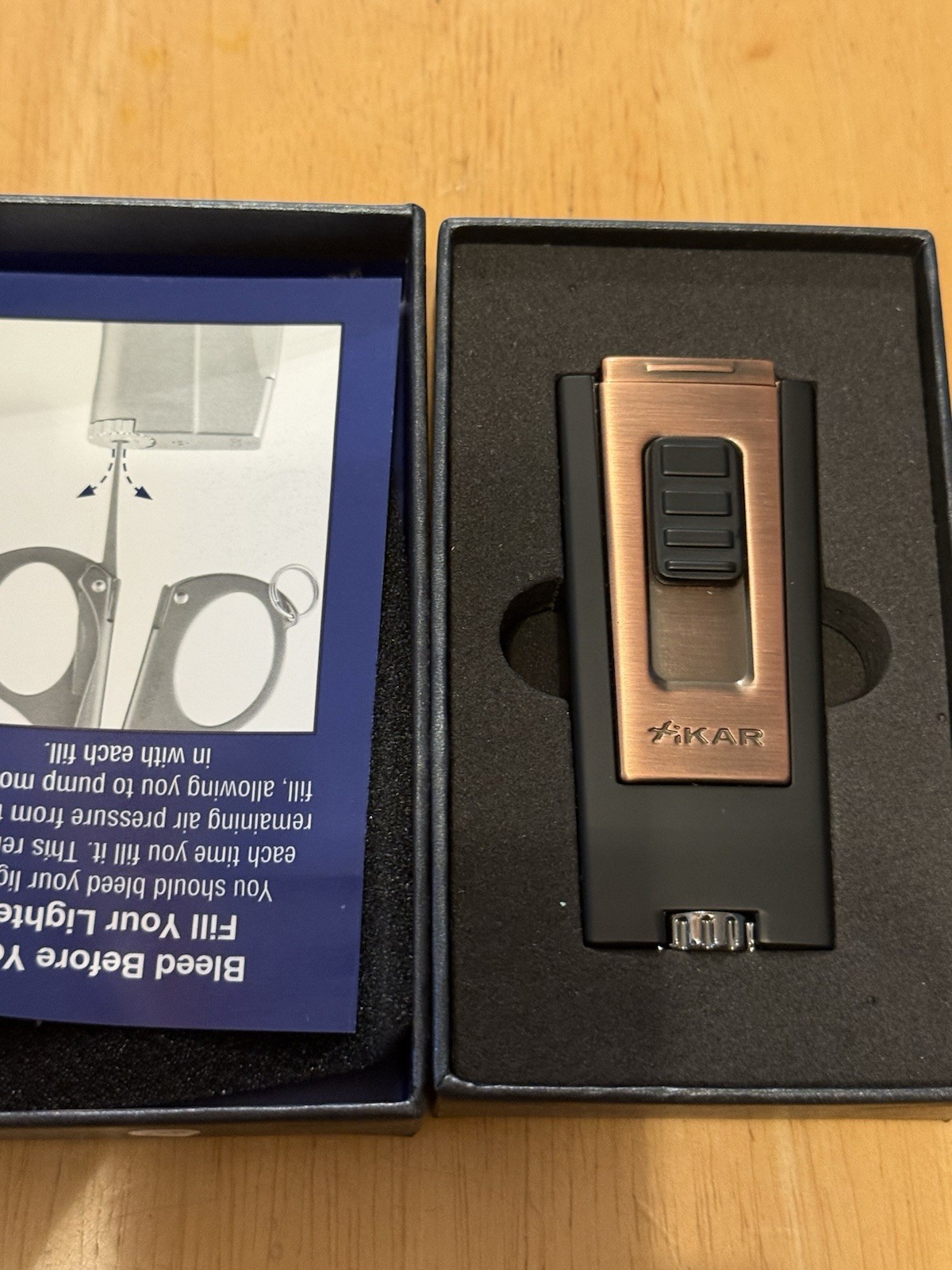 XiKAR Trezo XI-545BKBZ Lighter Triple Jet Torch Vintage Bronze Retail Box