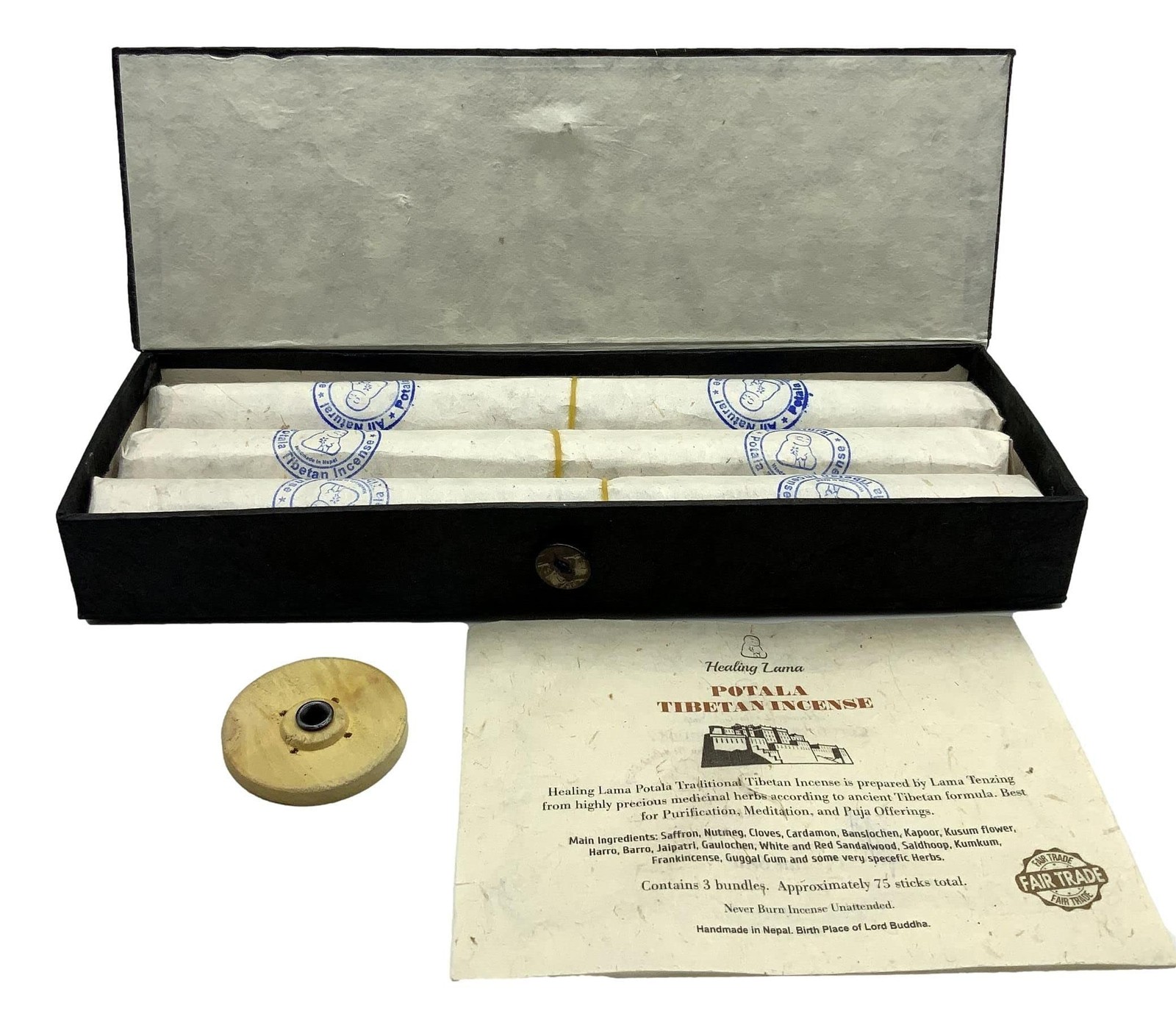 Potala Tibetan Traditional Meditation Incense. Large 3 Bundles Set. 60 Plus S…