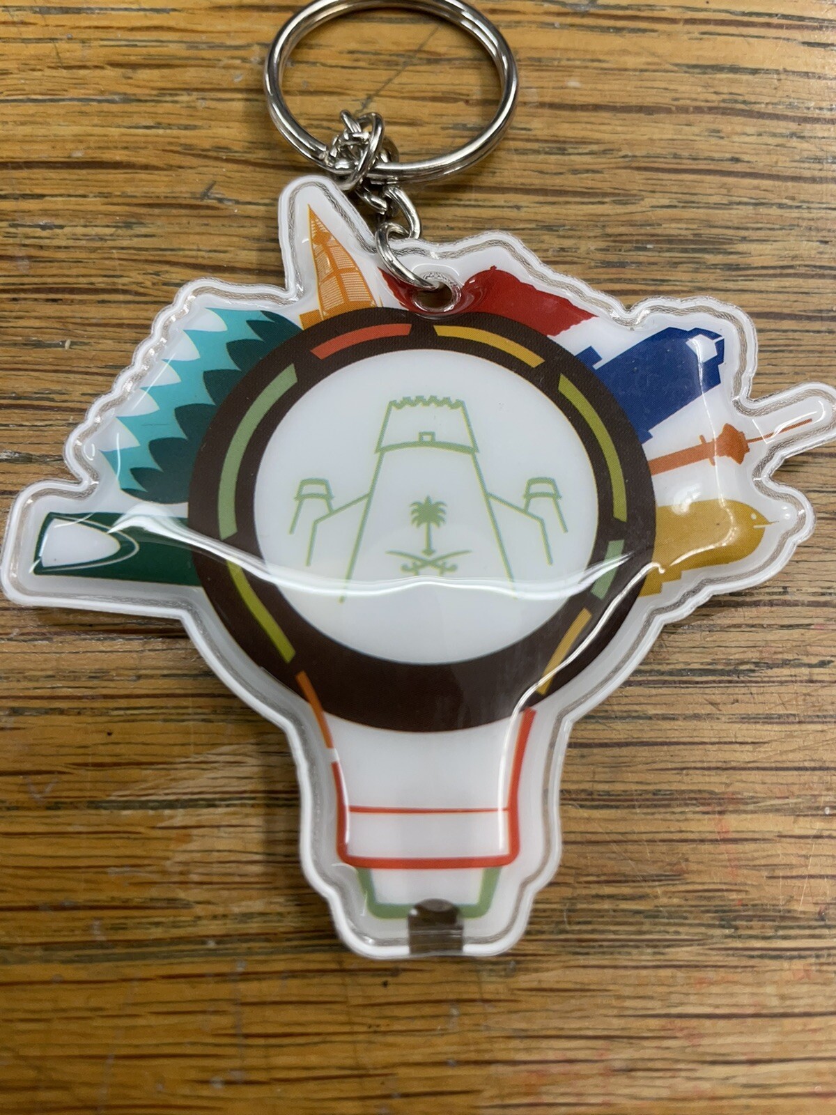 Puffed Light Bulb Squishy Acrylic Keychain Red Green Yellow Blue Buildings