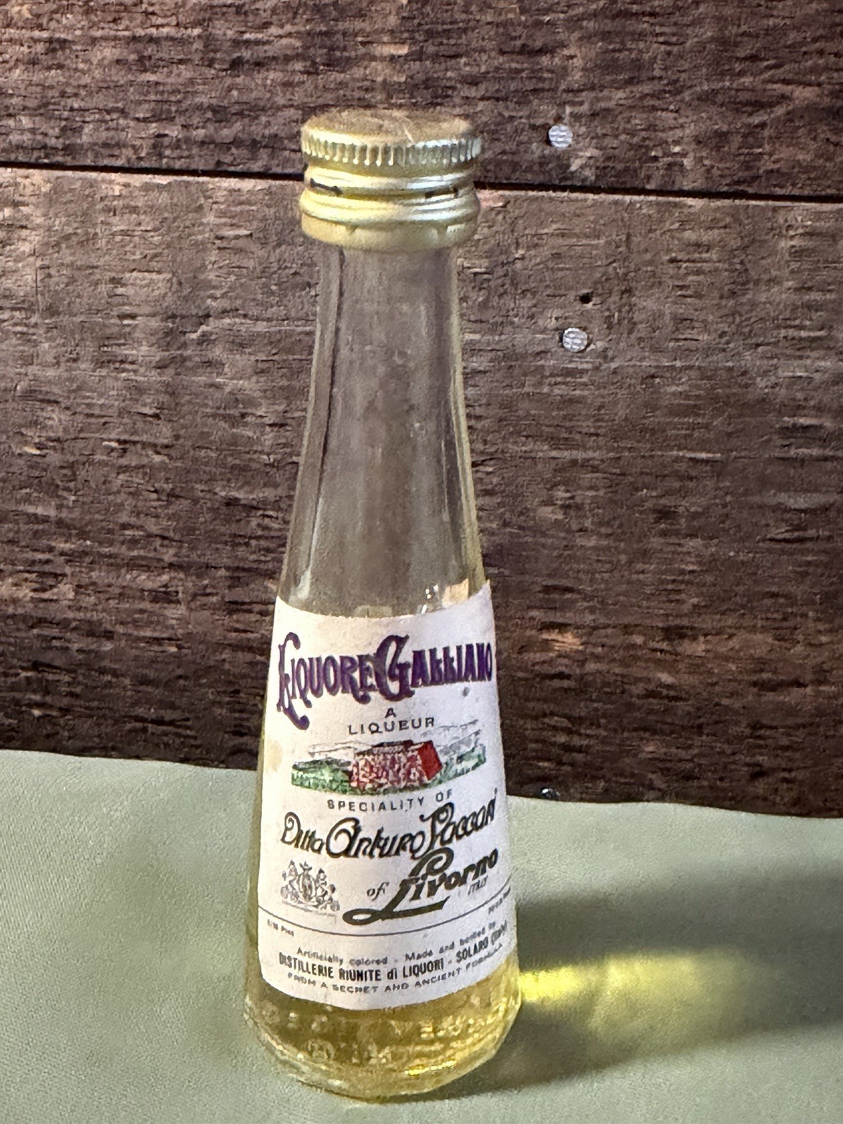 Empty Liquore Galliano Livorno Italy Vintage Mini Airline Liqueur Bottle 1/16 pt