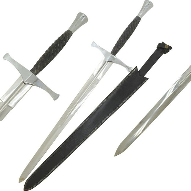 45″ Medieval Warrior Full Tang Battle Ready Viking Sword w/Leather Sheath