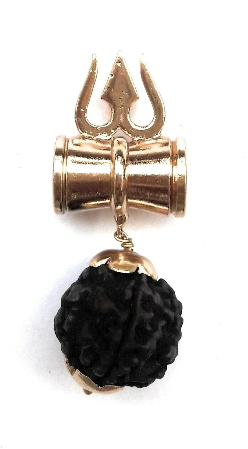Shiv Shakti Kavach – Rudraksha Trishul Damru (Damaru) Locket / Pendant (Taweez)