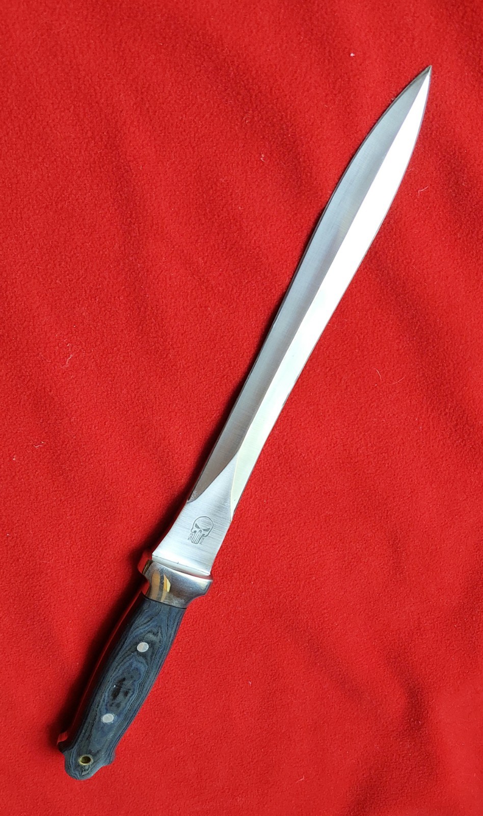 15″ CFK Hand Forged DAGGER, D-2 STEEL, 2019 PRODUCTION w/ Leather Sheath. New
