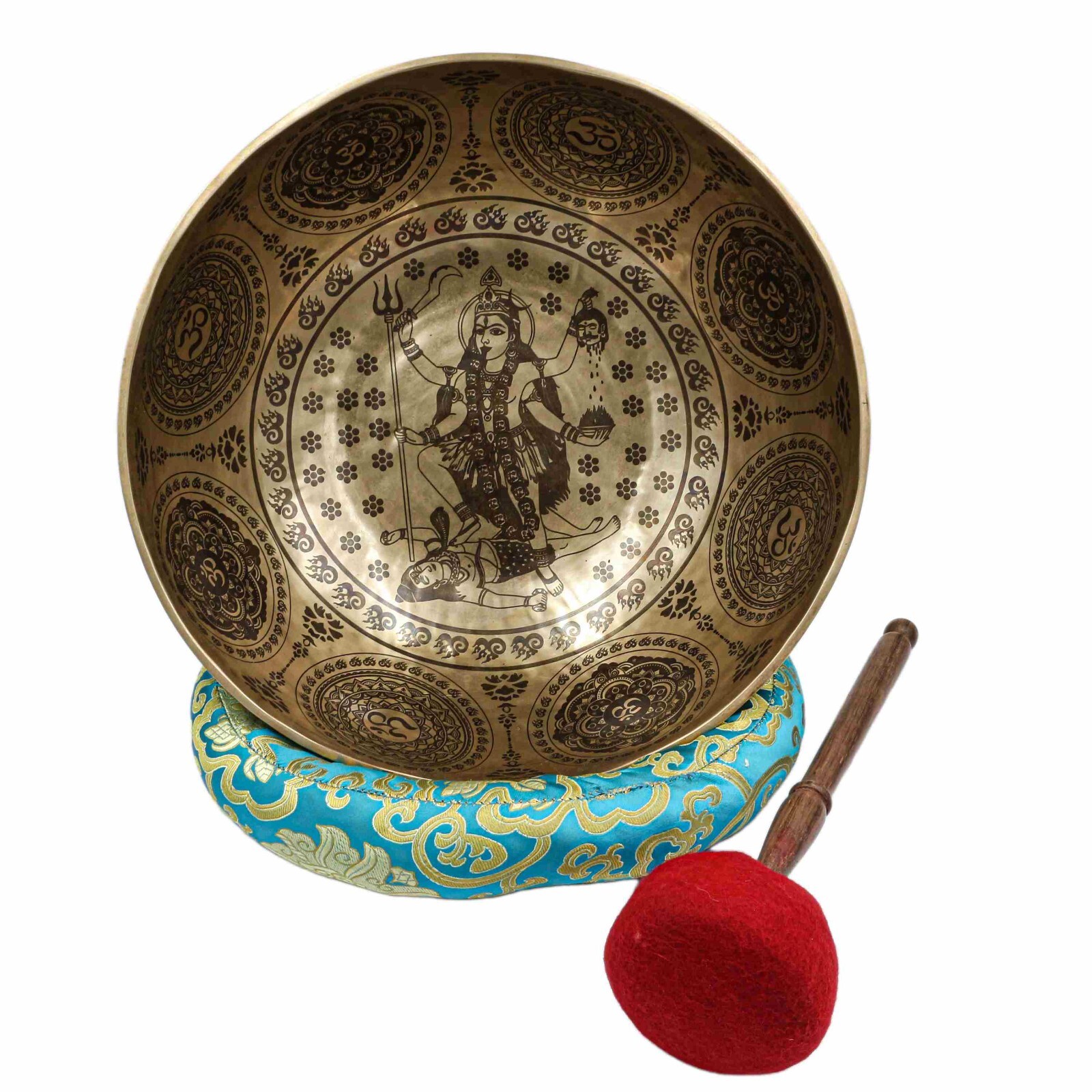 Goddess kali Carved singing bowl-12 inches Diameter-30 Cm-Fine art-7 chakra Heal