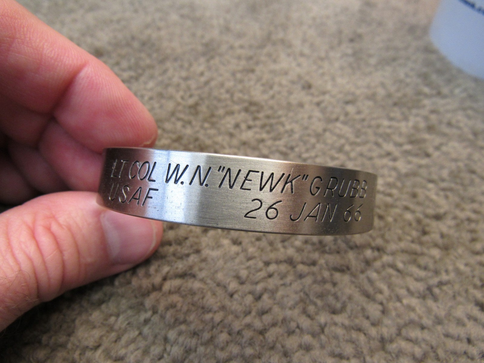 Original Vintage 1970’s POW Bracelet Nickel Silver LT COL W N NEWK GRUBB 1966