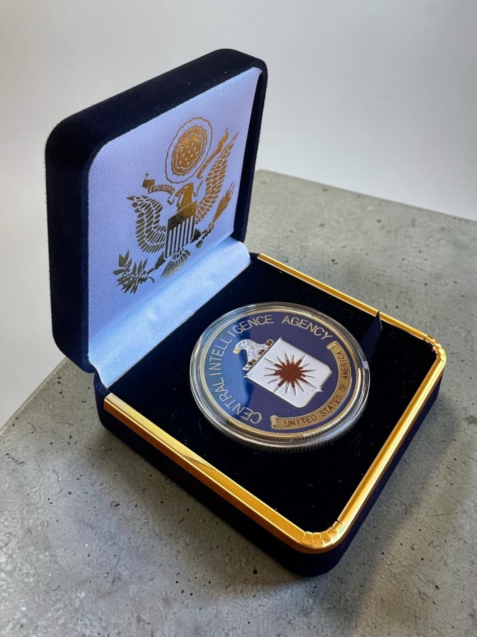 Central Intelligence Agency (CIA) Special Agent Challenge Coin in Velvet Case