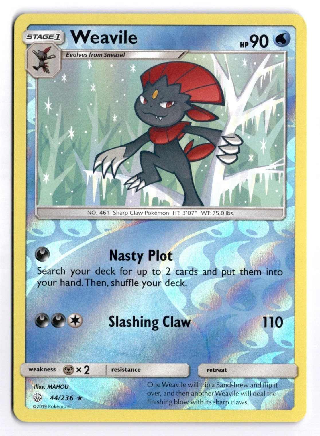 Pokémon TCG – Weavile – Cosmic Eclipse – 44/236 – Reverse Holo