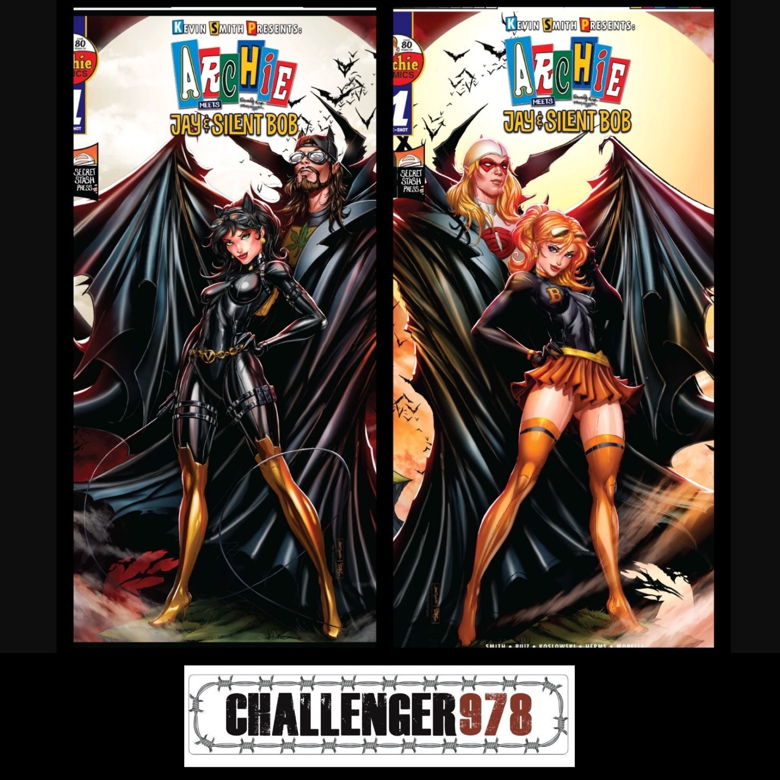Archie Meets Jay and Silent Bob #1 Tyndall TRADE-DRESS SET – BATMAN HOMAGE