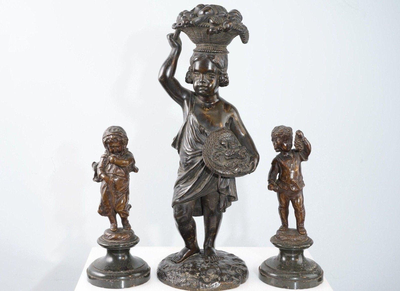 3 Antique French Bronzes one Eugene de Labroue