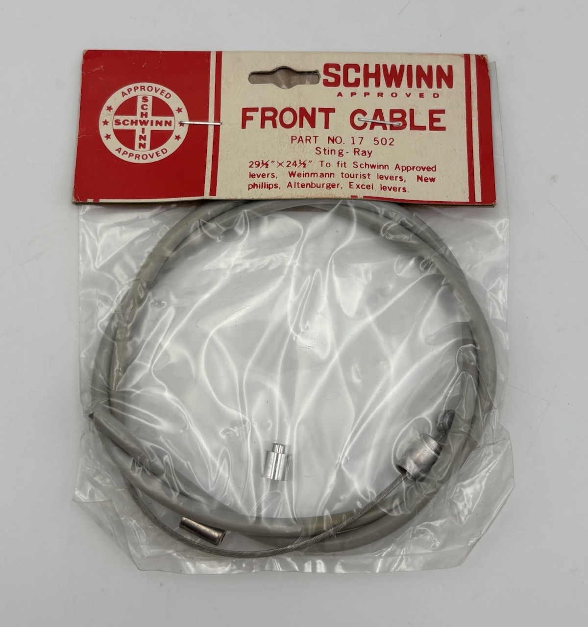 NOS SCHWINN APPROVED STING-RAY FRONT GRAY CABLE PART NO. 17502