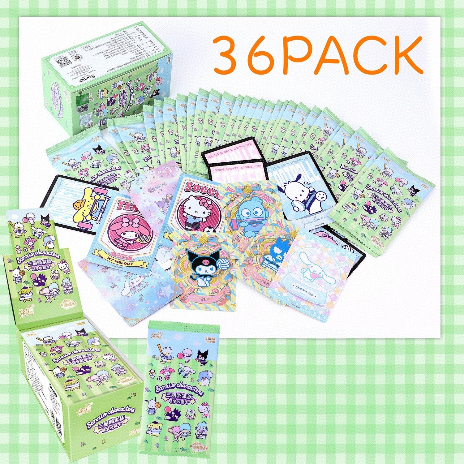 1Box Colorful Sanrio lot of 36Pack Random Cards For My Melody Cinnamoroll