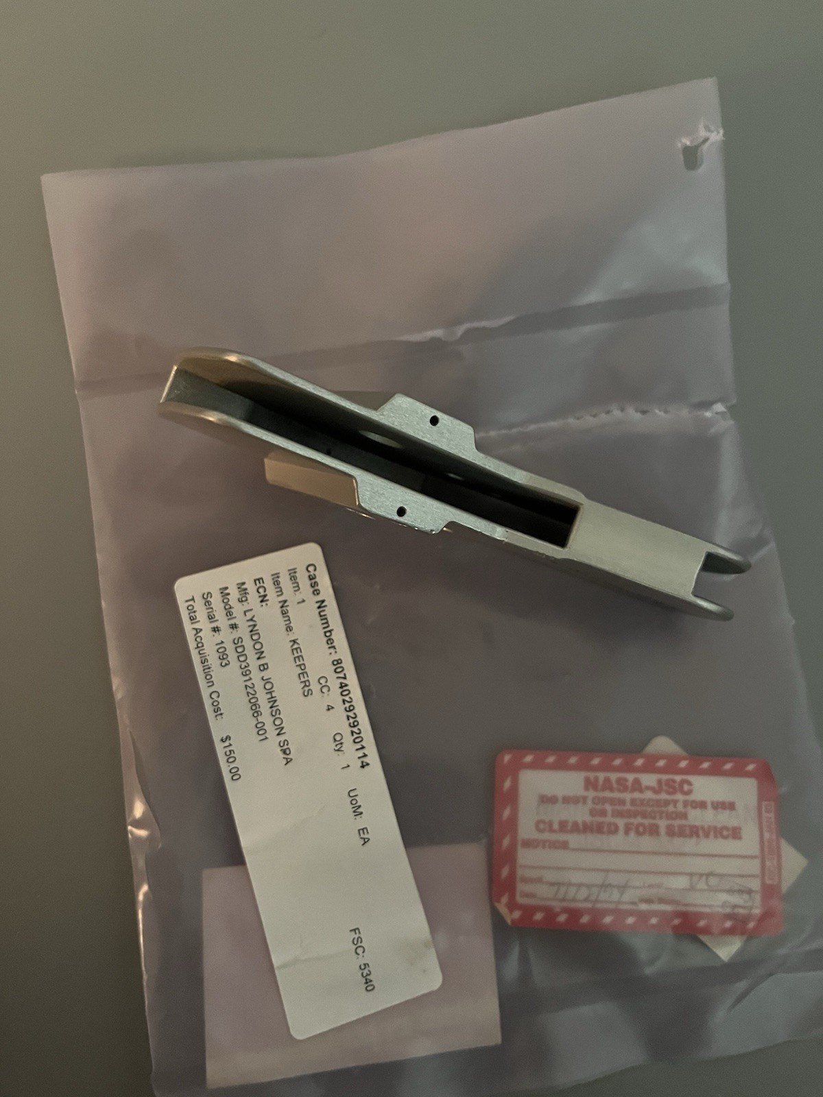 NASA Space Shuttle EVA Tether Keeper Housing Flight Hardware Maybe flown