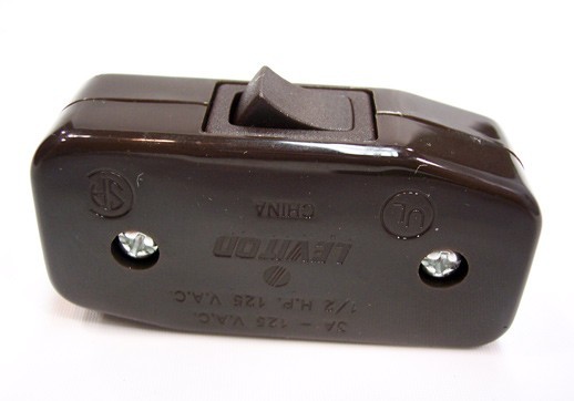 Cord Switch BROWN – UL Listed – Leviton Brand – Inline Cord Switch – Lamp Switch