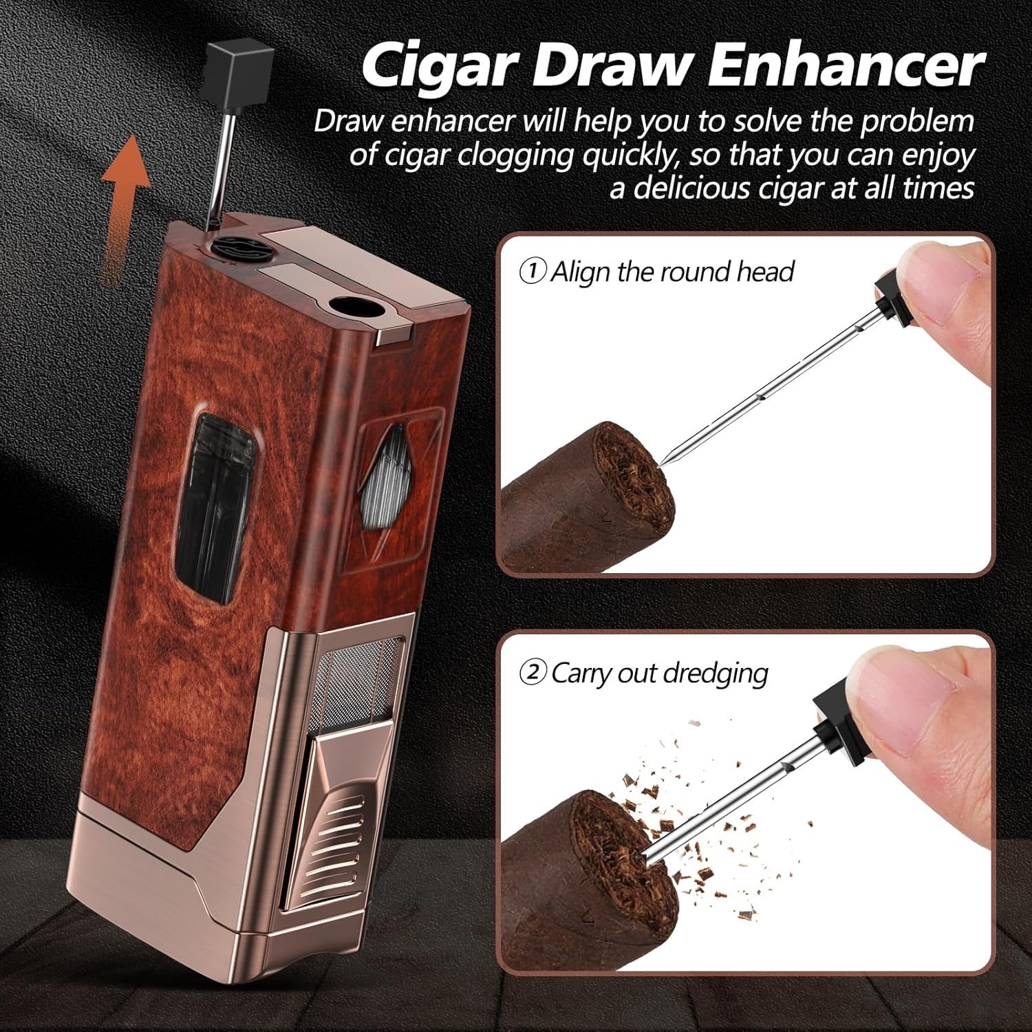 Torch Lighter Cigar, Multifunctional Lighter with V-Cigar Cutter, Cigar Holde…