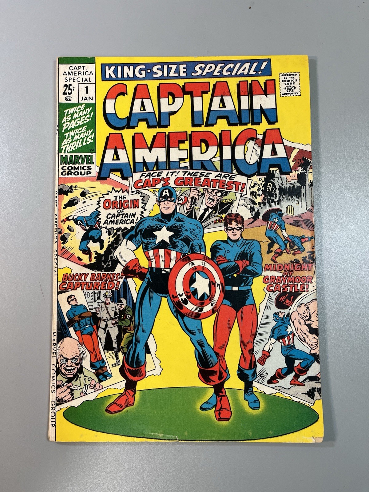 Captain America King-Size #1 1970 🔑Origin Cap retold/Severin Cvr/Kirby interior