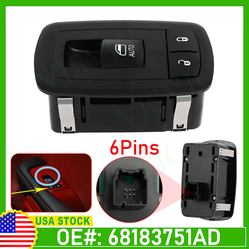 Power Window Switch for Dodge Challenger 2015-2022, Front Passenger 68183751AD