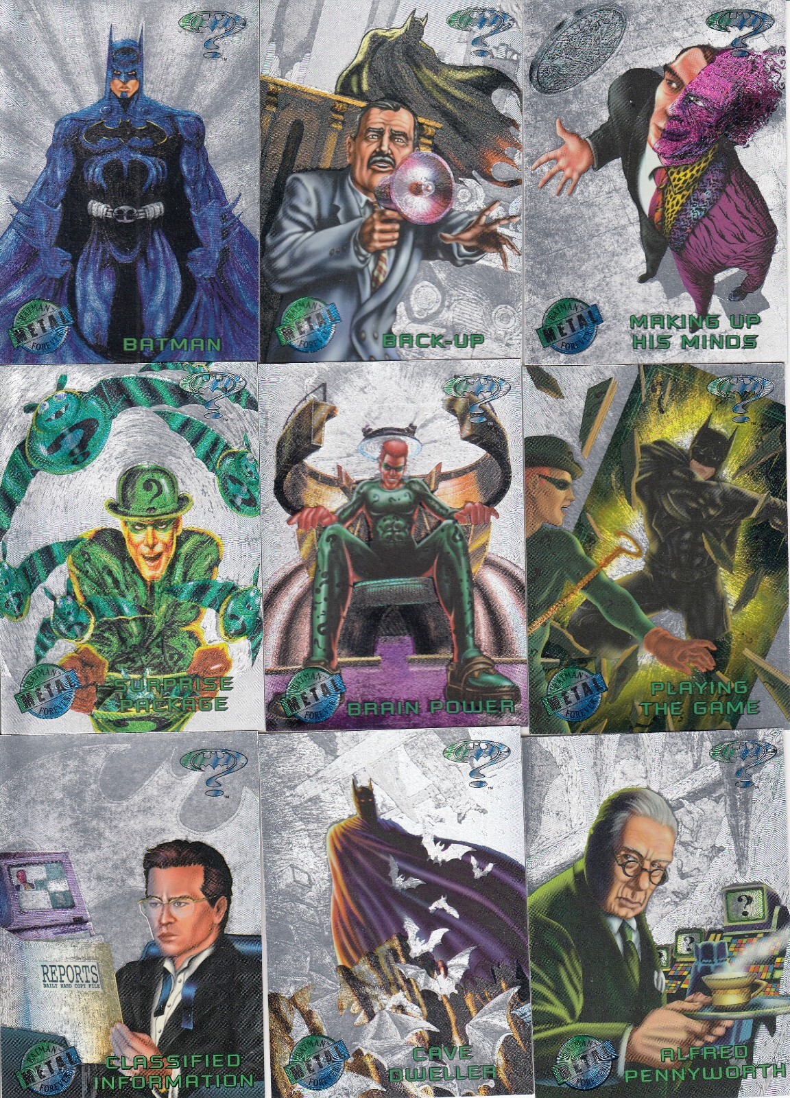 Batman Forever Metal 1995 U Pick Parallel Silver Flasher Single Insert Cards