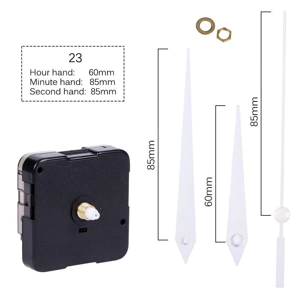 Silent Quartz Clock Movement Mechanism DIY Wall Repair Kit Long Shaft with Hand.