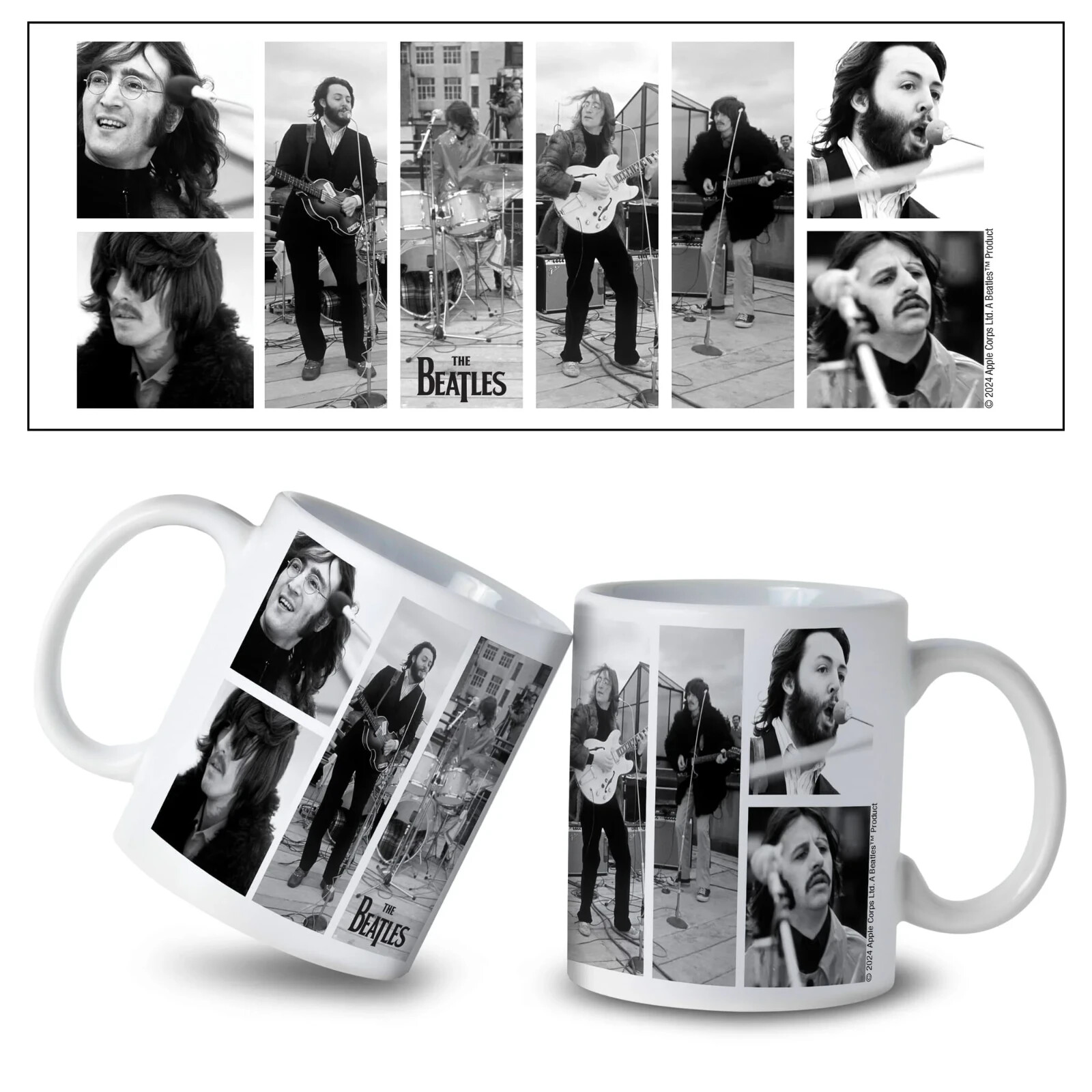 THE BEATLES ROOFTOP CONCERT COLLAGE 11 OZ COFFEE MUG TEA CUP UK TEA CUP GIFT FUN