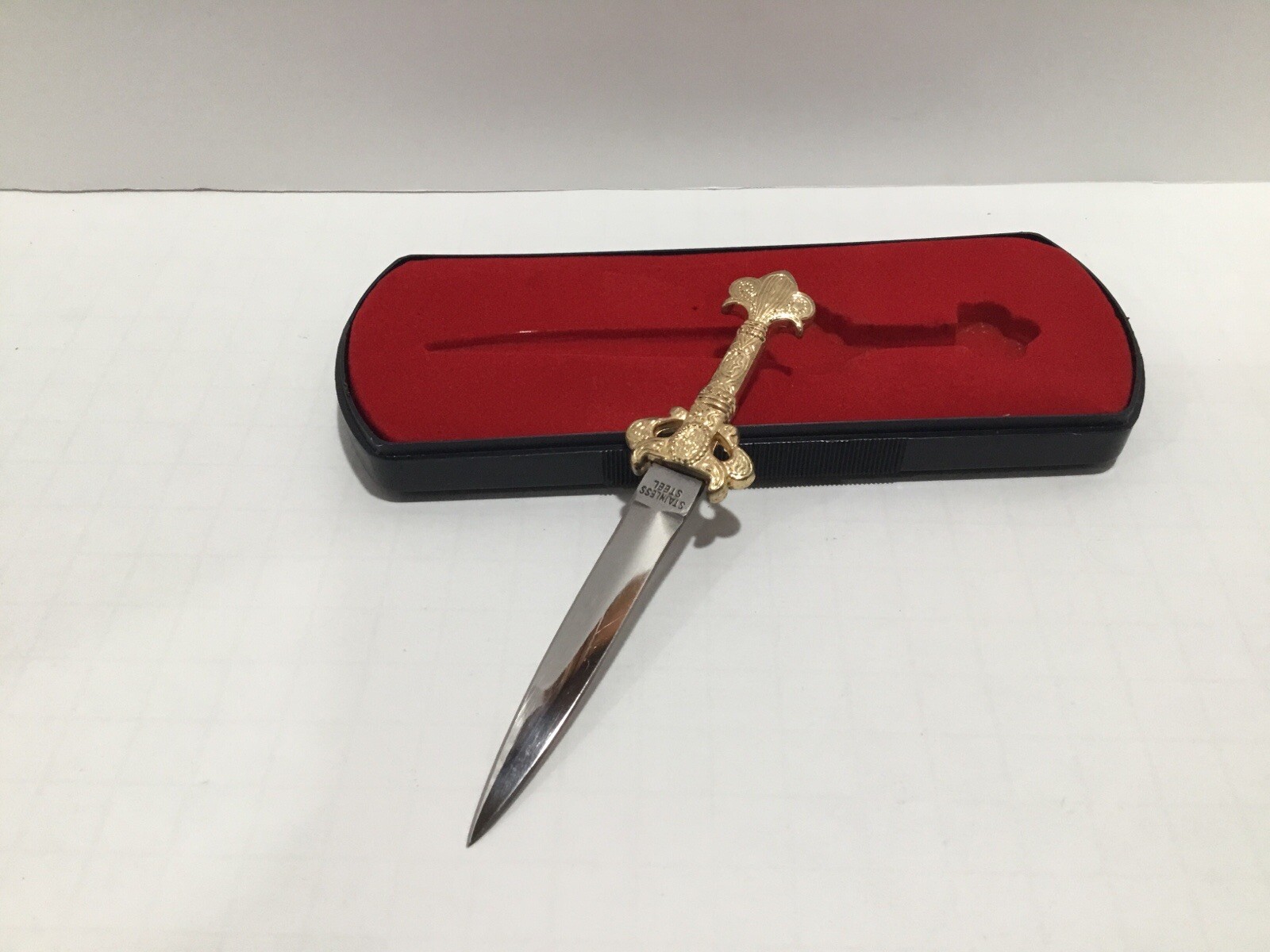 Stainless Steel Dagger or Letter Opener 5.5” With Decorative Regal Handle