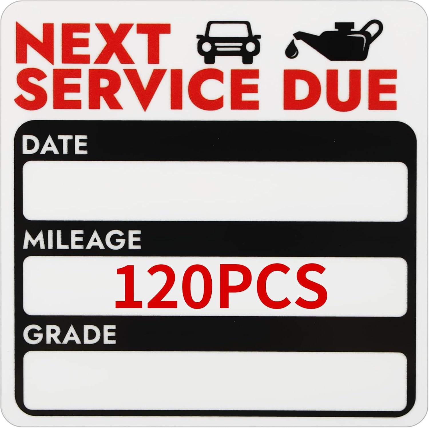 120 Pcs 2×2 Inches Oil Change Stickers, Next Service Due Sticker for Windshield,