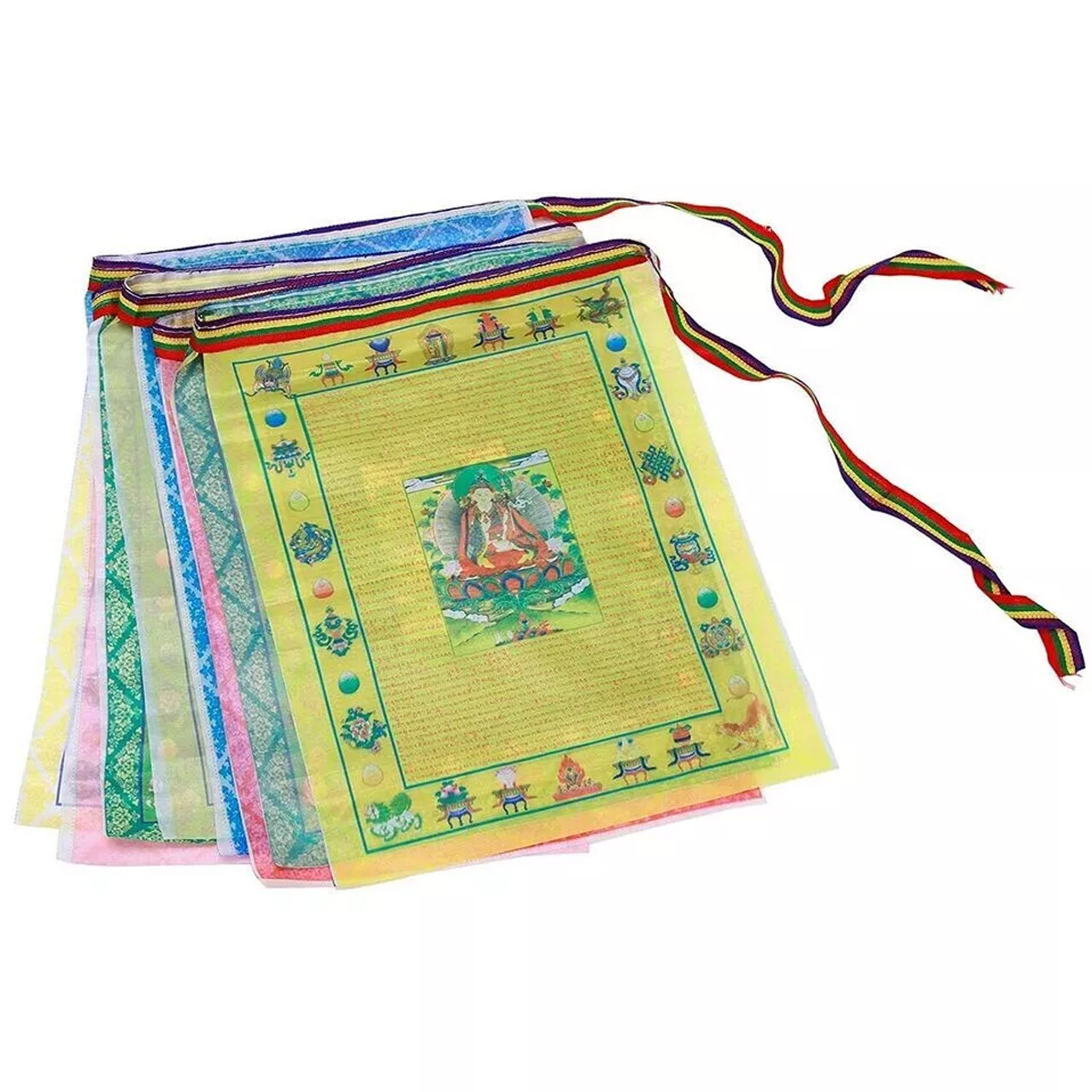20Pc Tibetan Buddhist Prayer Flags Outdoor Meditation Five Elements 11×14 Inches