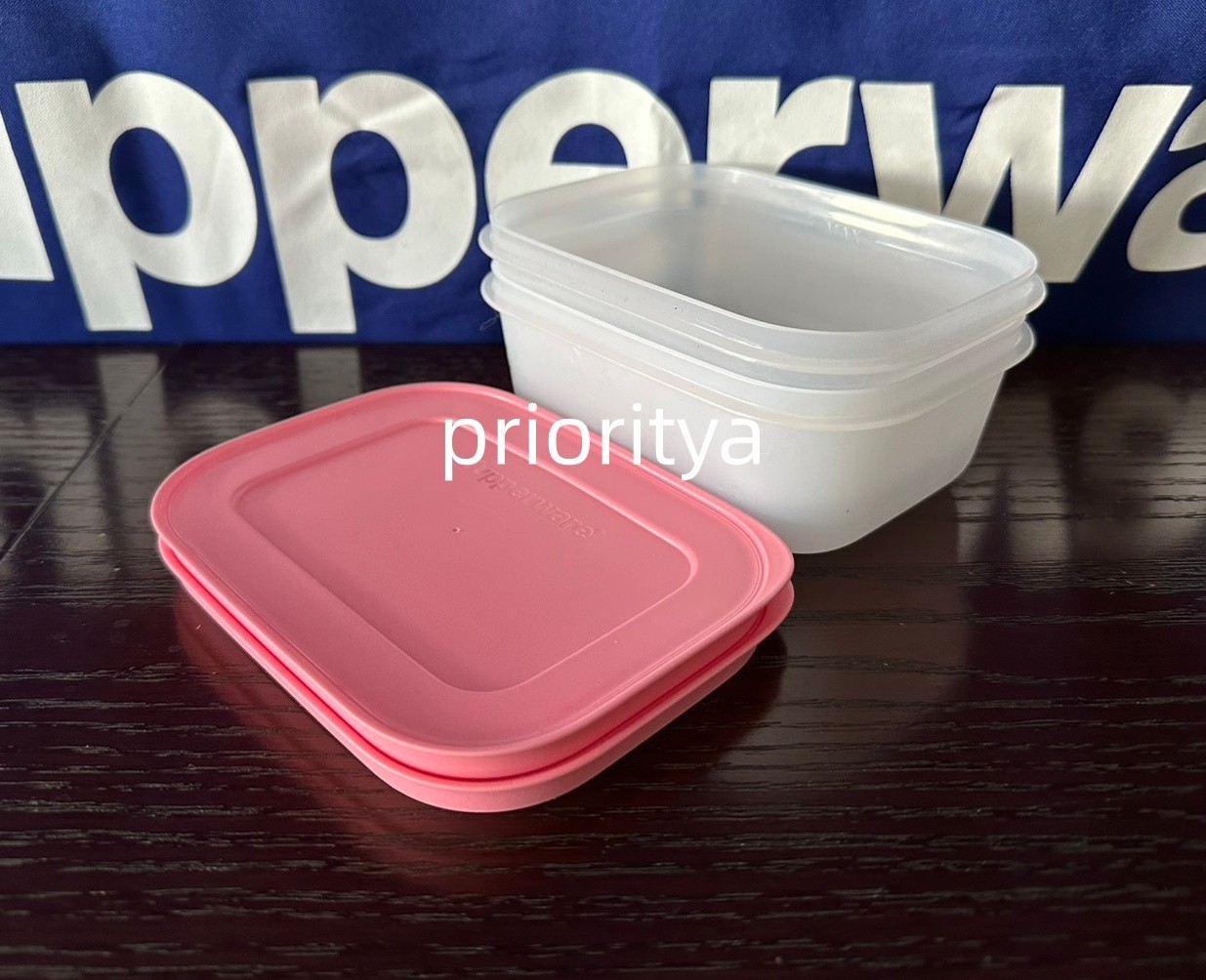 Tupperware Freezer Mates PLUS Snowflake Small Container 450ml Set of 2 Pink New
