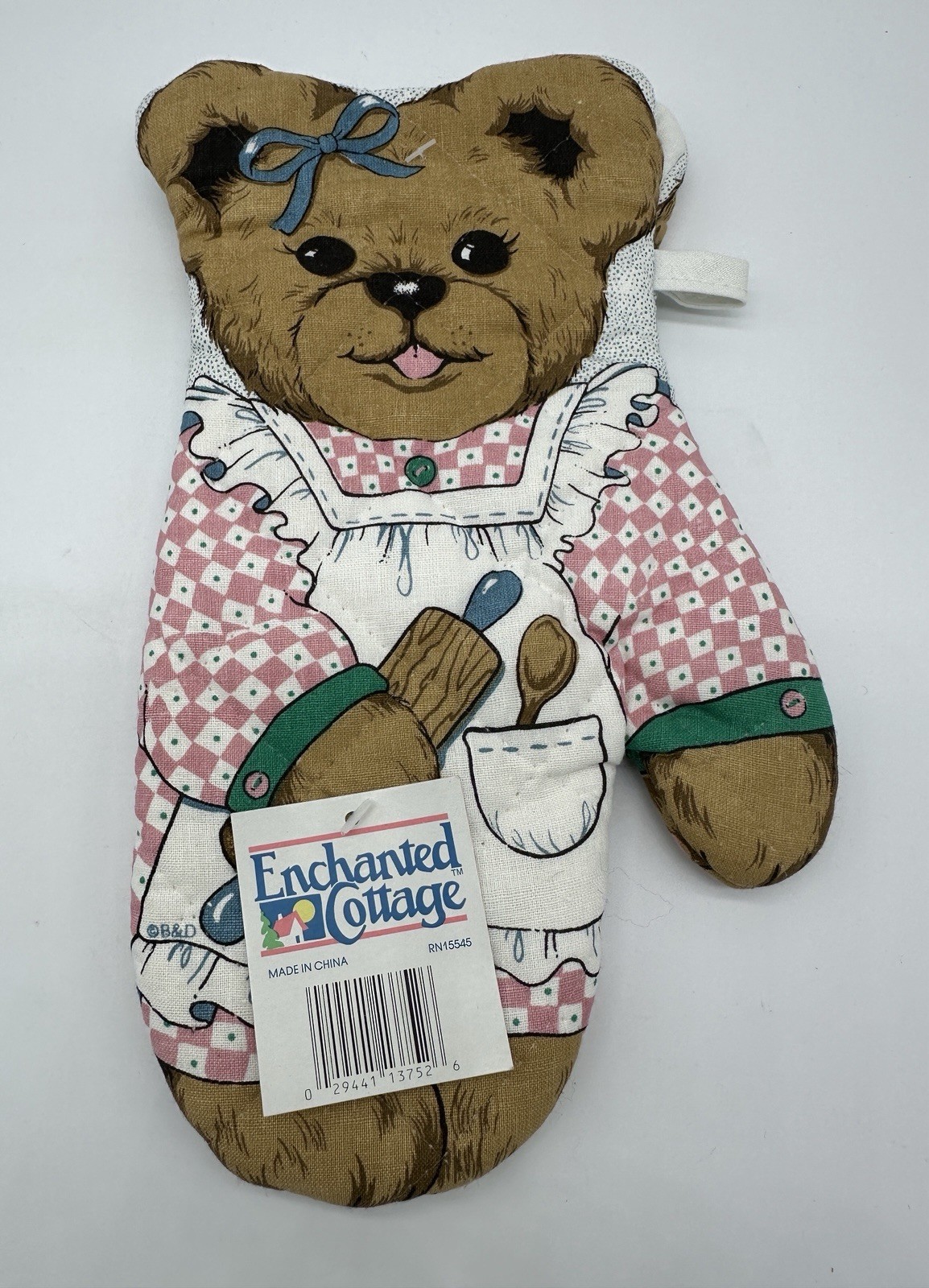Enchanted Cottage Oven Mit NWT Cotton/ Polyester Blend Bear Design Vintage 1990s