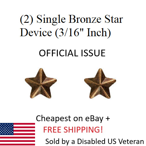 Set of Two 3/16″ Bronze Star Device with Prongs – OFFICIAL ISSUE