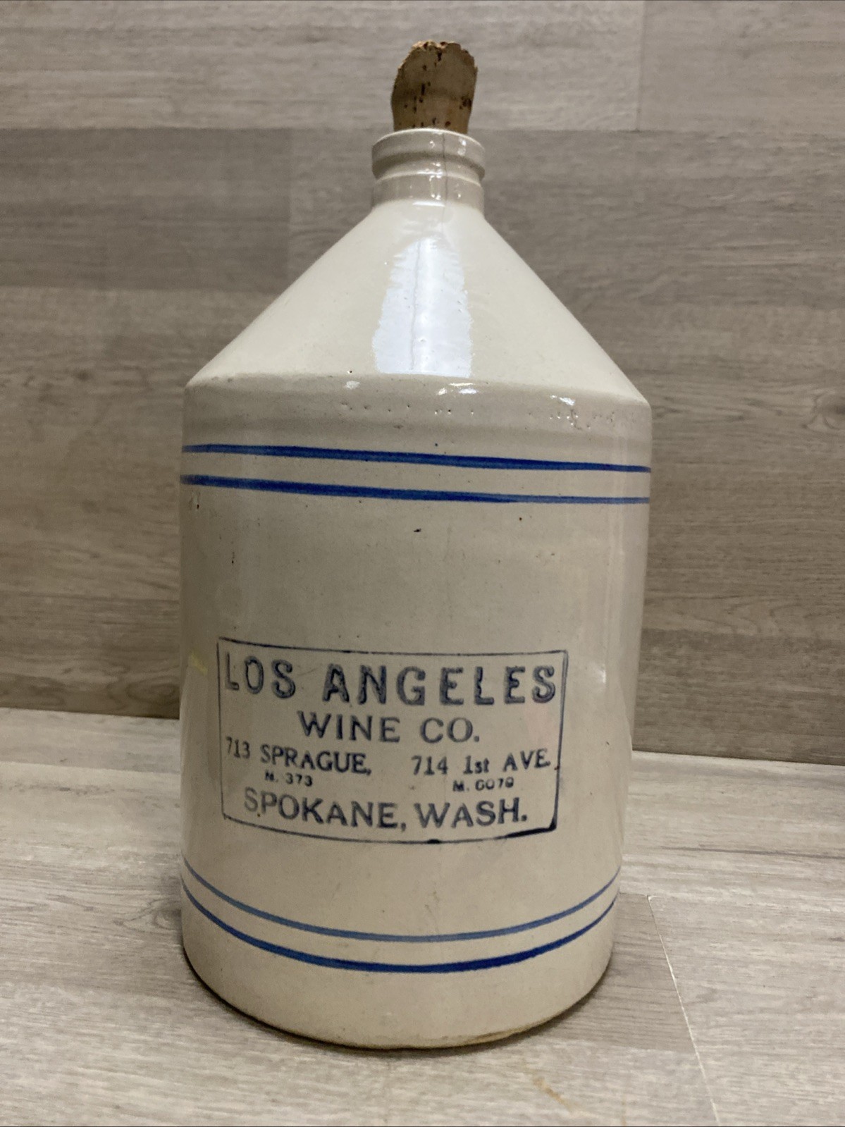 RARE RED WING LA WINE CO SPOKANE WA 1 GAL STONEWARE ADVERTISING JUG CROCK