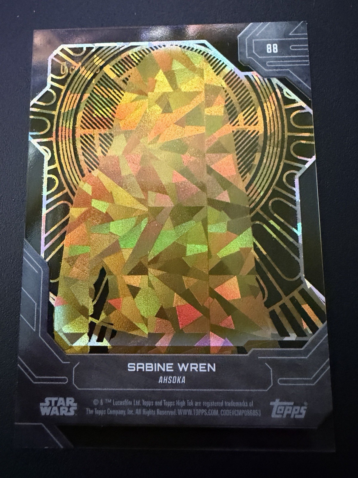 2024 TOPPS STAR WARS HIGH TEK GOLD DIFFRACTOR THRONE ROOM SABINE WREN #1/50 88