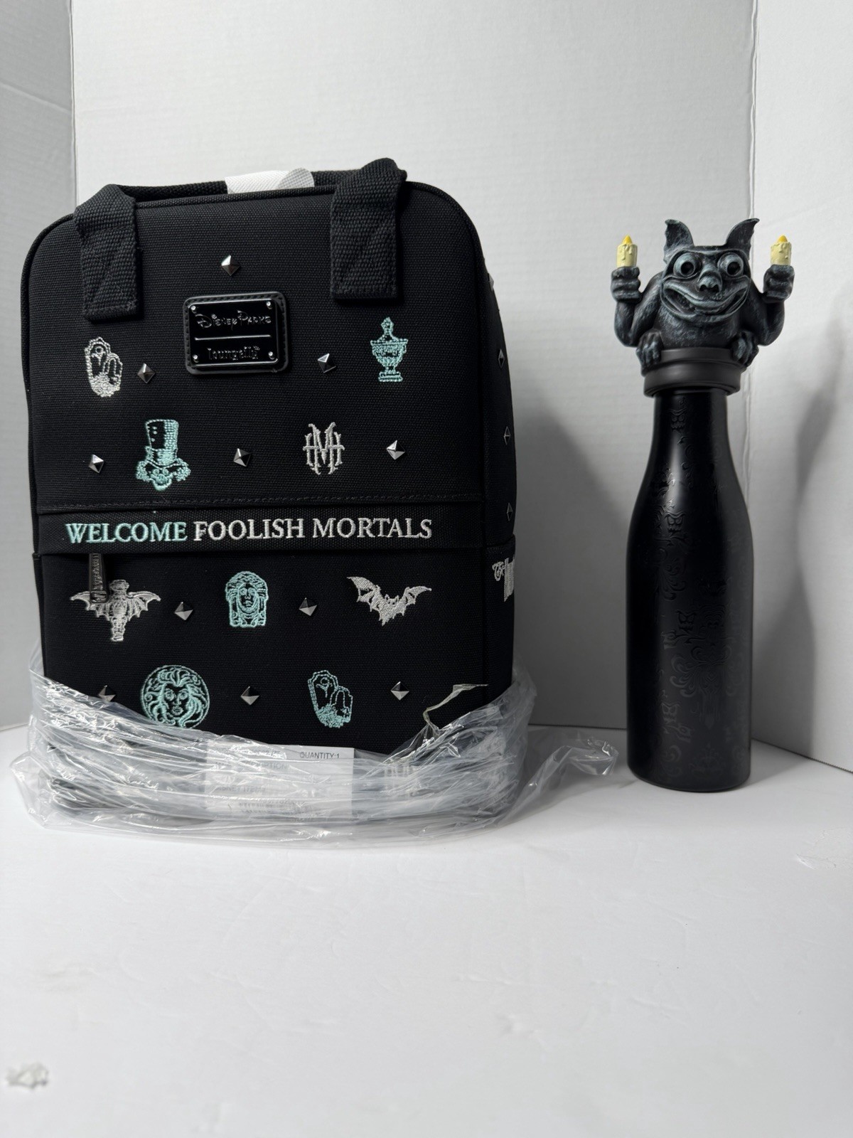 Disney Parks Loungefly Haunted Mansion Canvas Backpack And Water bottle 2026