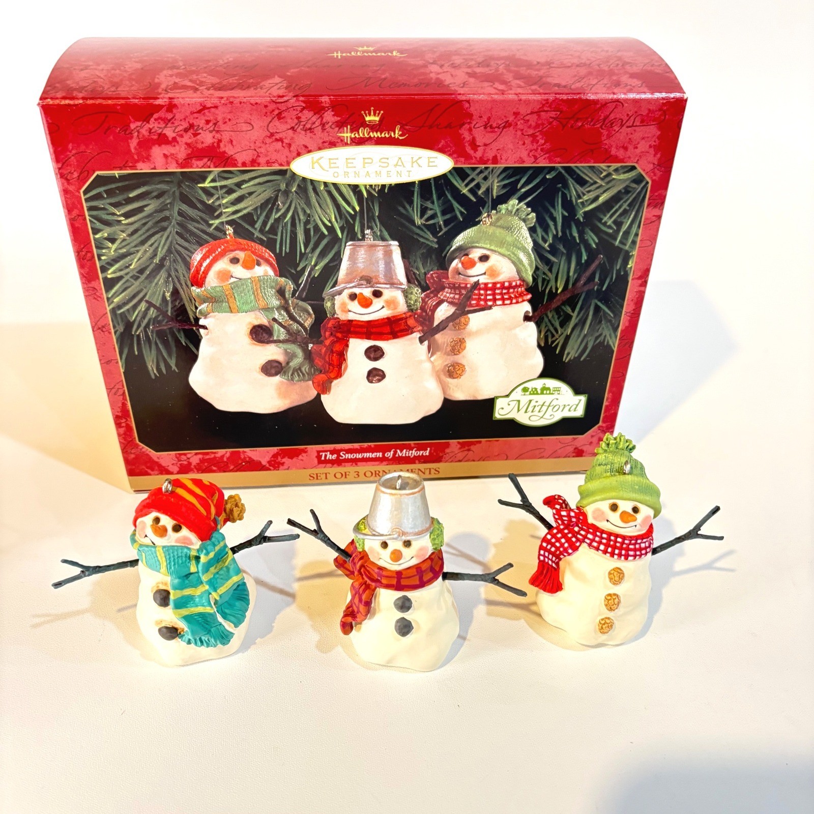 Hallmark Keepsake 1999 The Snowmen of Mitford Set of 3 Christmas Ornaments