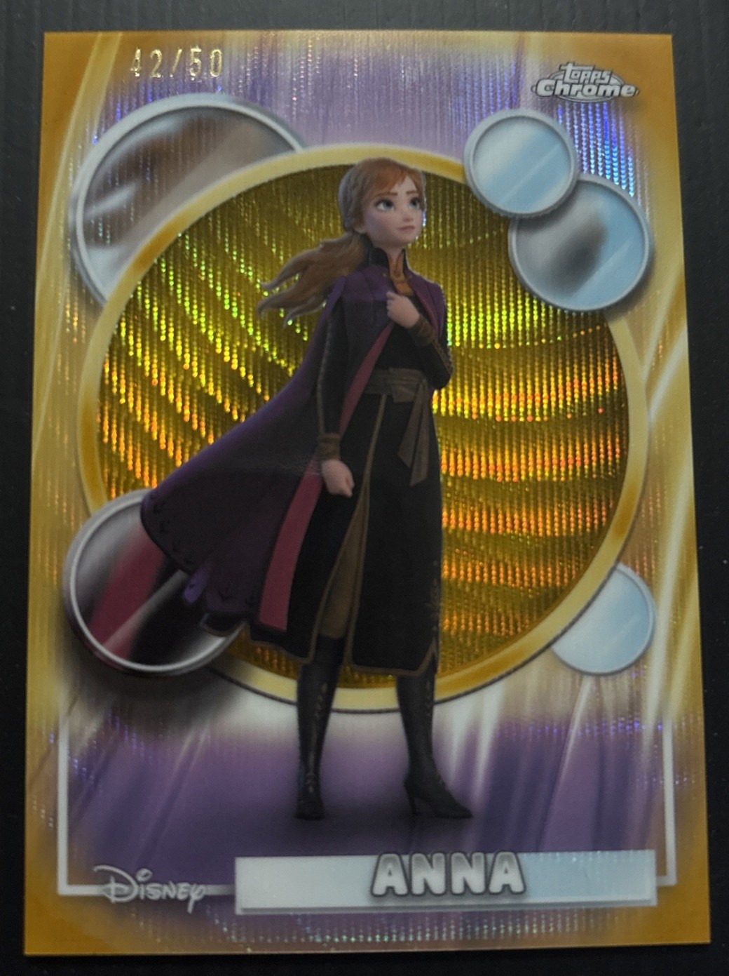 ❄️ANNA #169 Frozen 2026 Topps Chrome Disney Gold Wave Refractor/50 ❄️
