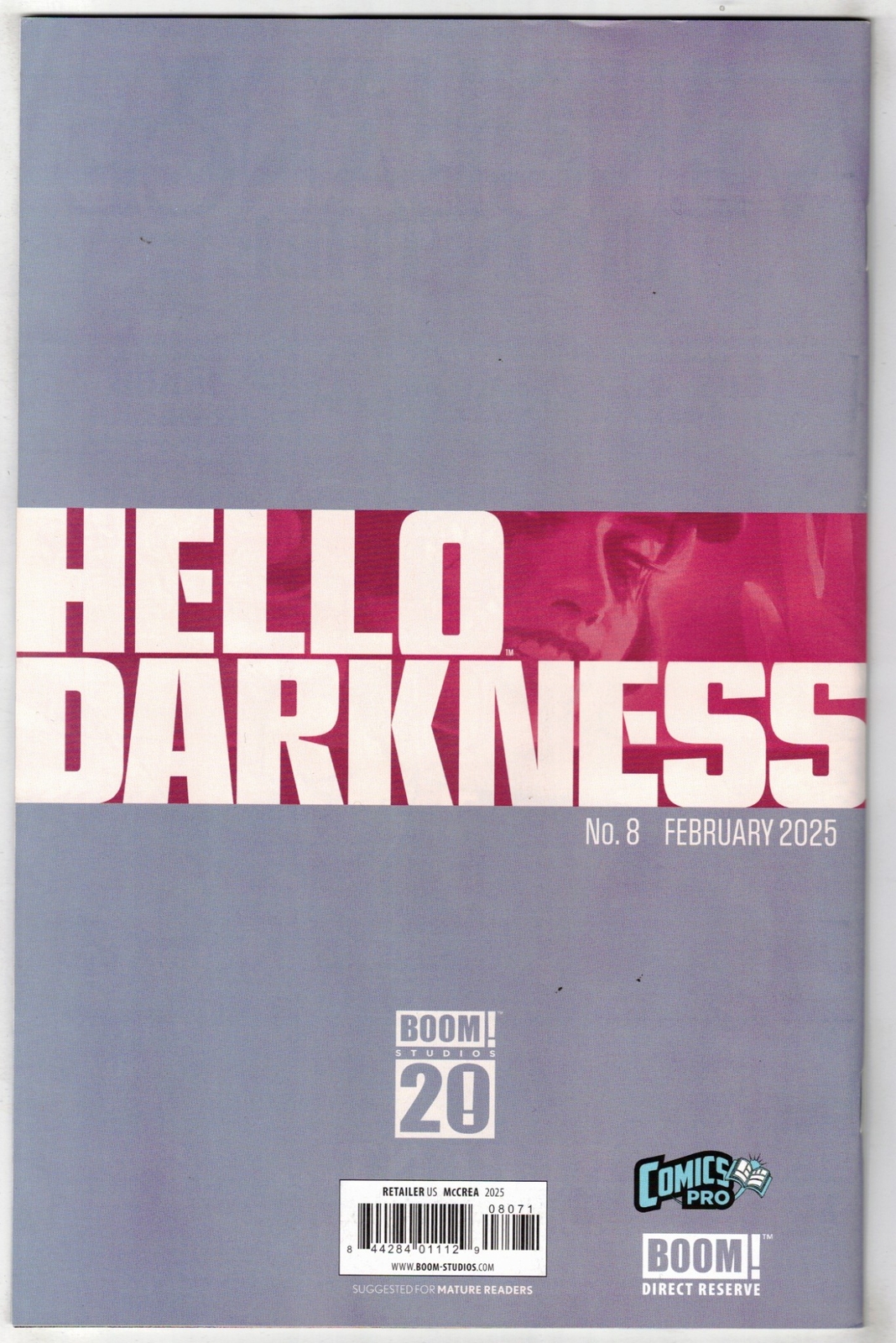 HELLO DARKNESS #8- JOHN MCCREA COMICSPRO 2025 EXCLUSIVE VARIANT- RL STINE- BOOM