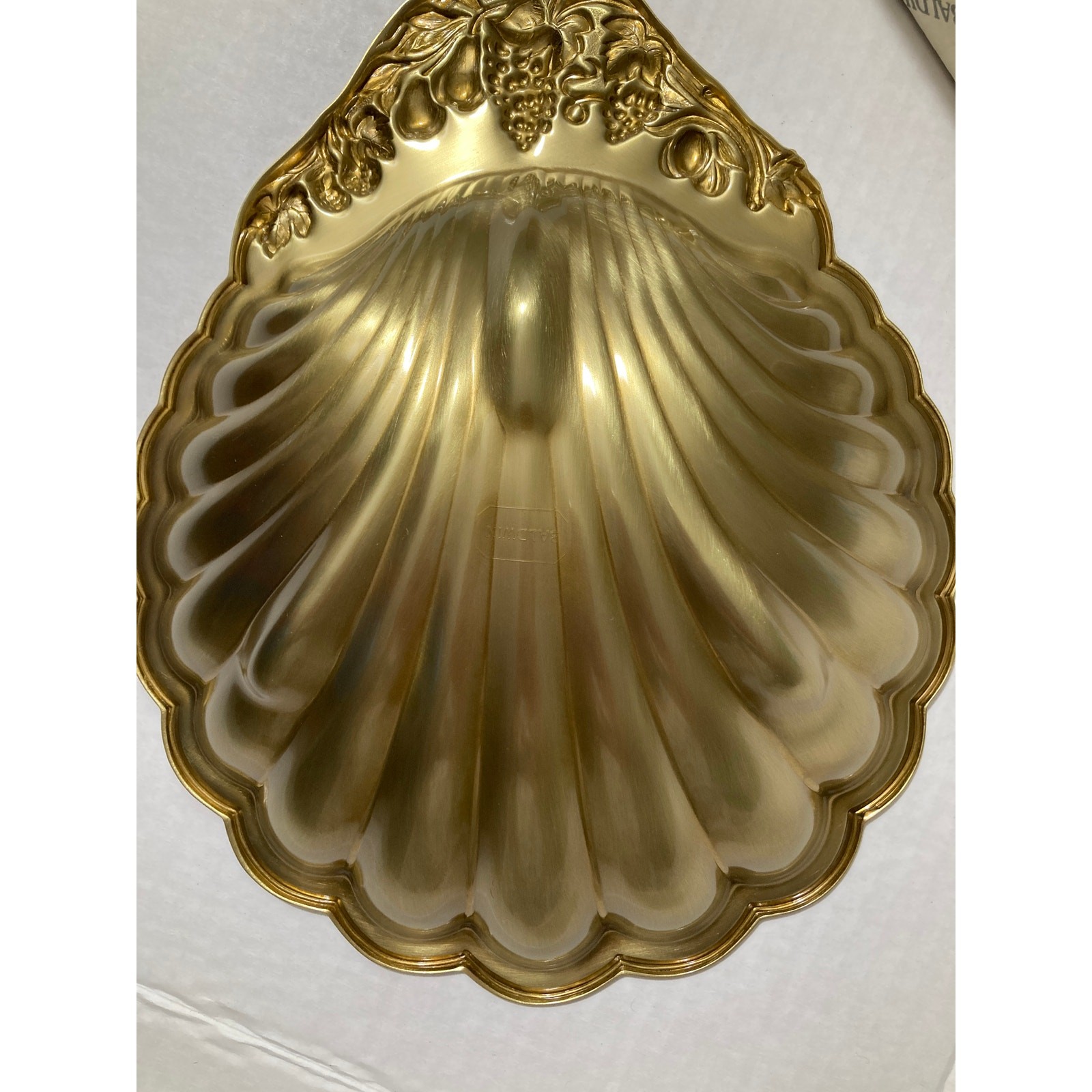 vintage ANTIQUE BALDWIN SOLID BRASS SPRING GARDEN CLAM SHELL DISH BEACHYWITH BOX