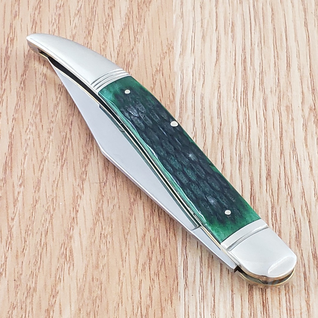 Marbles Large Toothpick Folding Knife Stainless Steel Blade Green Jigged Bone