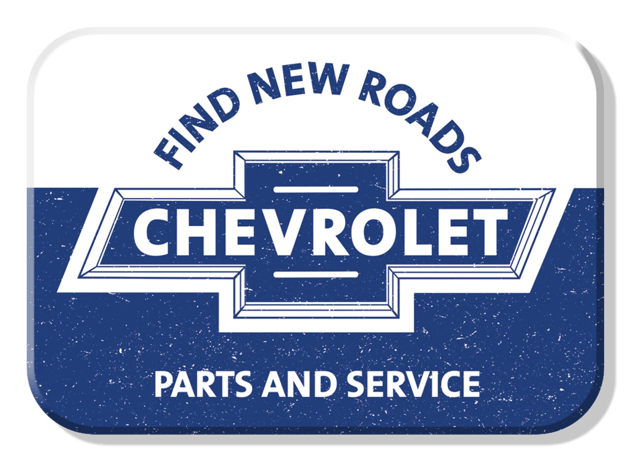 Find New Roads Chevrolet Parts & Service Sign Refrigerator Magnet Decor 2.5×3.5