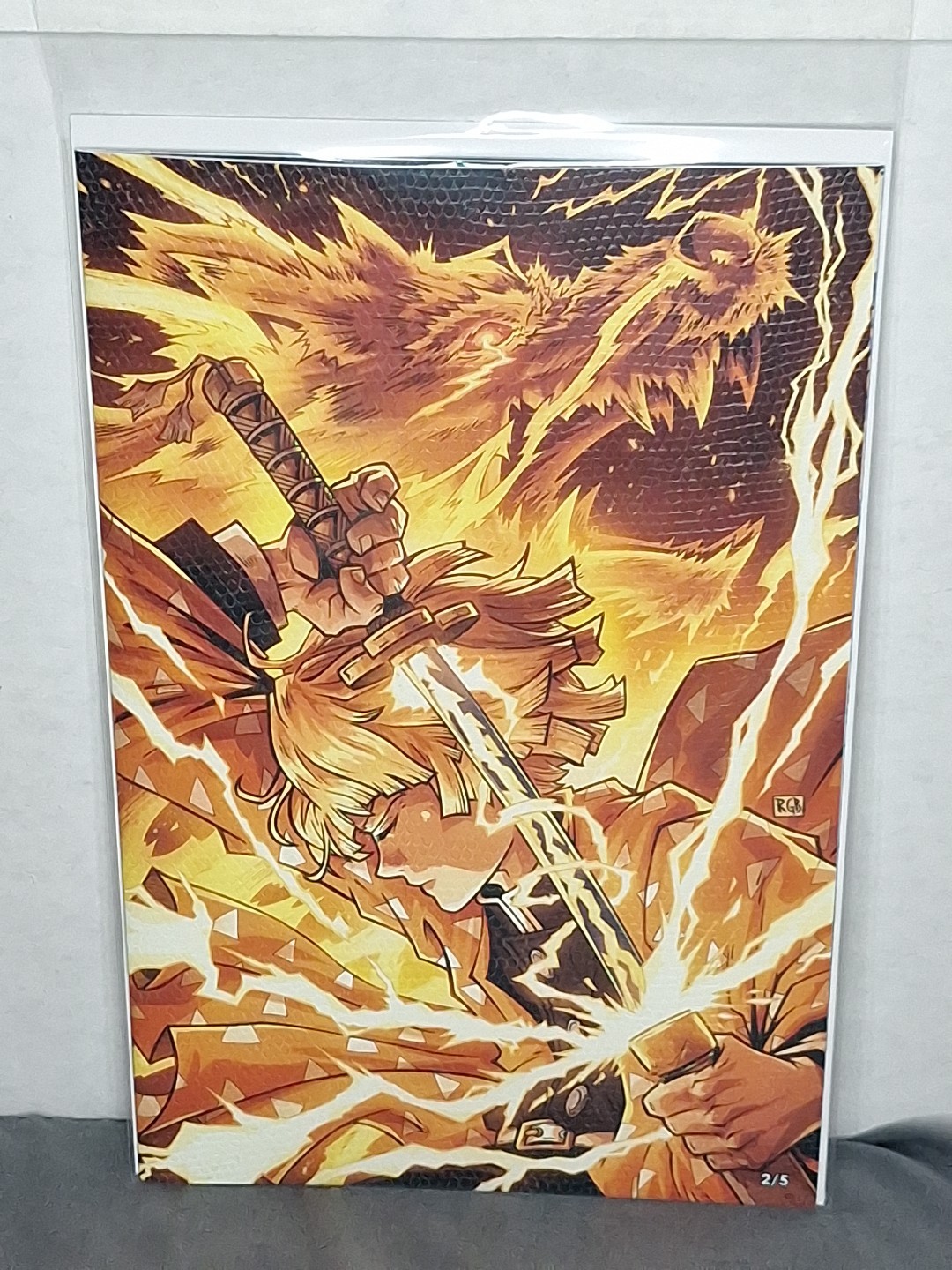 Limited to 5 Fame: Koyoharu Gotouge Leather Cover Demon Slayer Zenitsu Agatsuma