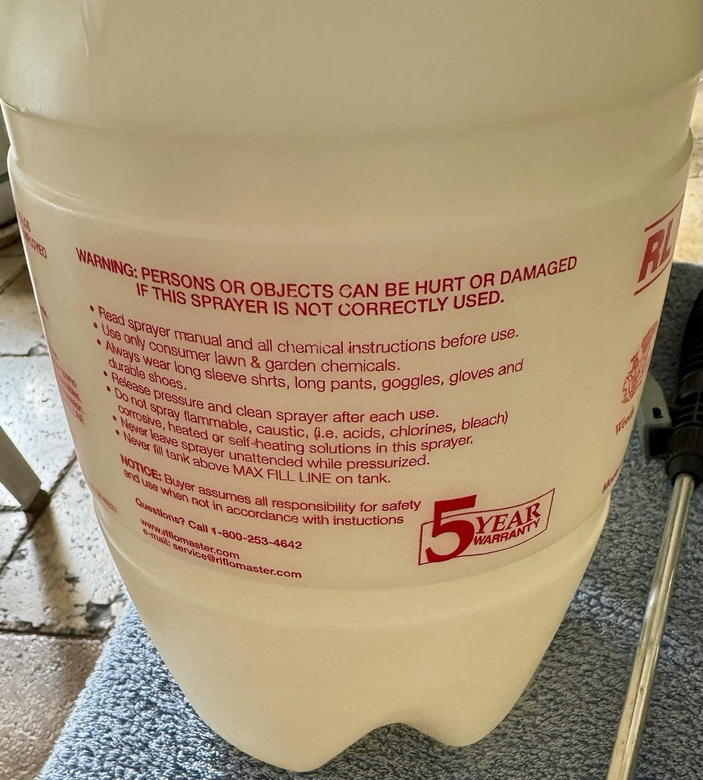 RL Flo Master 1 Gal. Multi-Purpose Sprayer USA Made Model 1101HD Lightly Used