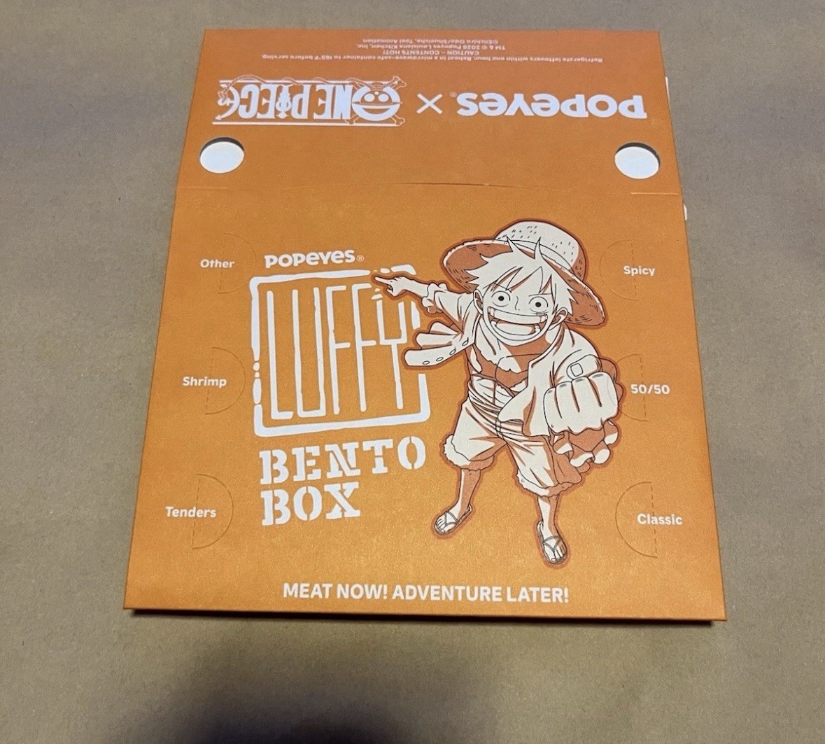 Limited Edition Popeyes One Piece Luffy Anime Bento Box Dinner Box