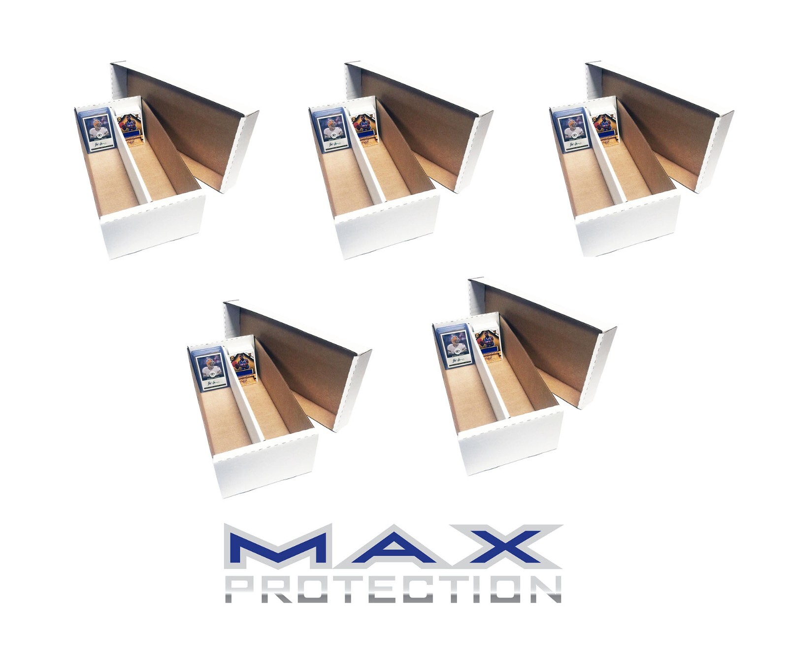 5-Pack Max Pro 1600 Trading Card Shoe Storage Box Holds 300 Toploads – USA Made