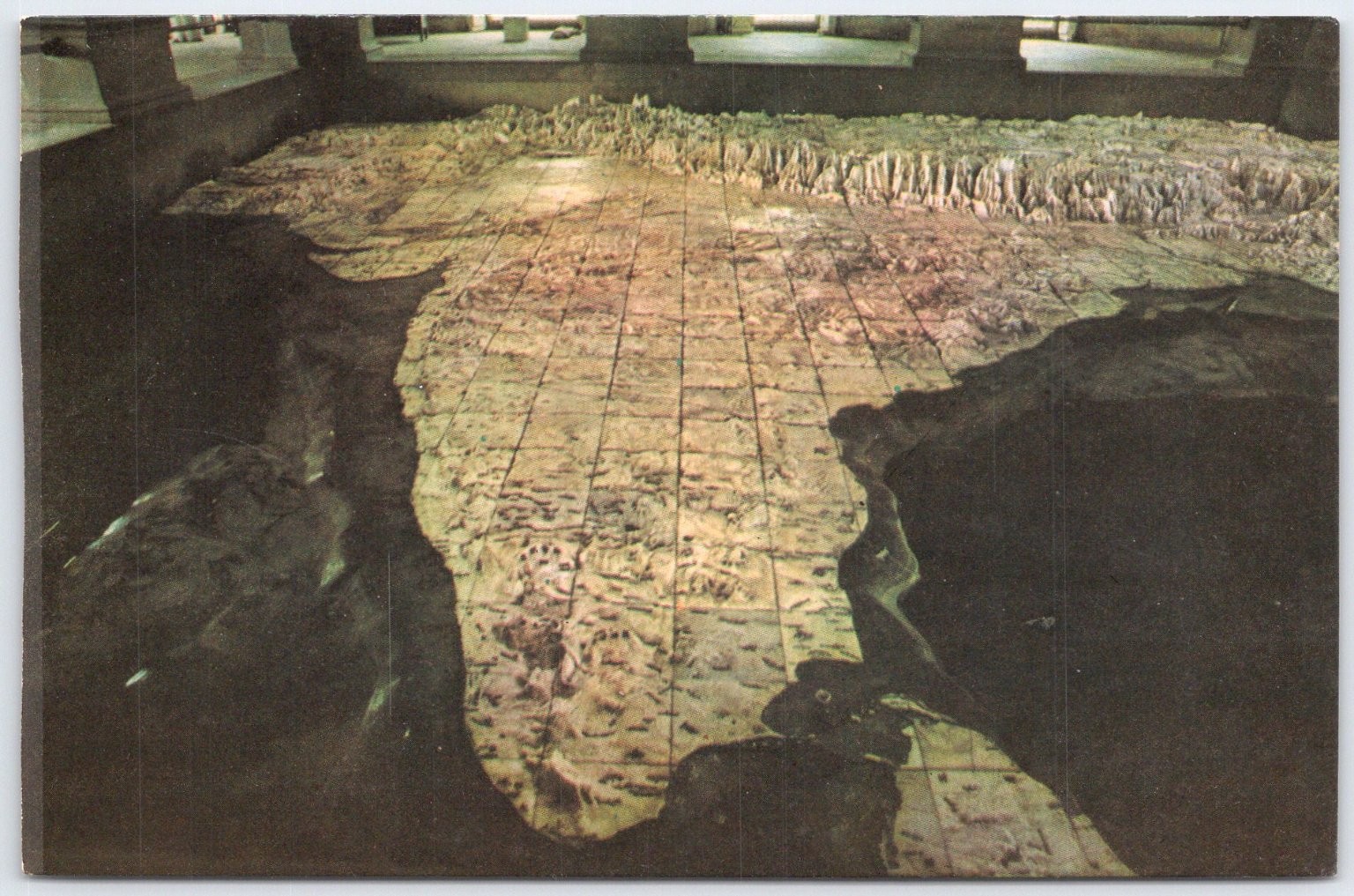 Vintage Bharat Mata Mandir Varanasi Relief Map Postcard India