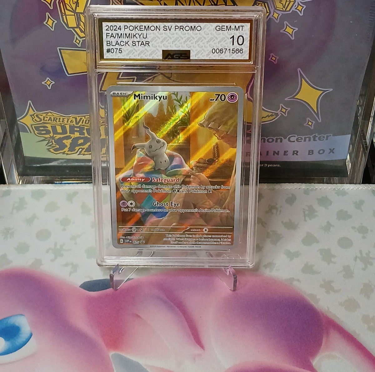 Pokémon TCG Mimikyu Paldean Fates Promo SVP EN 075 ETB AGS 10 GEM MINT 2024